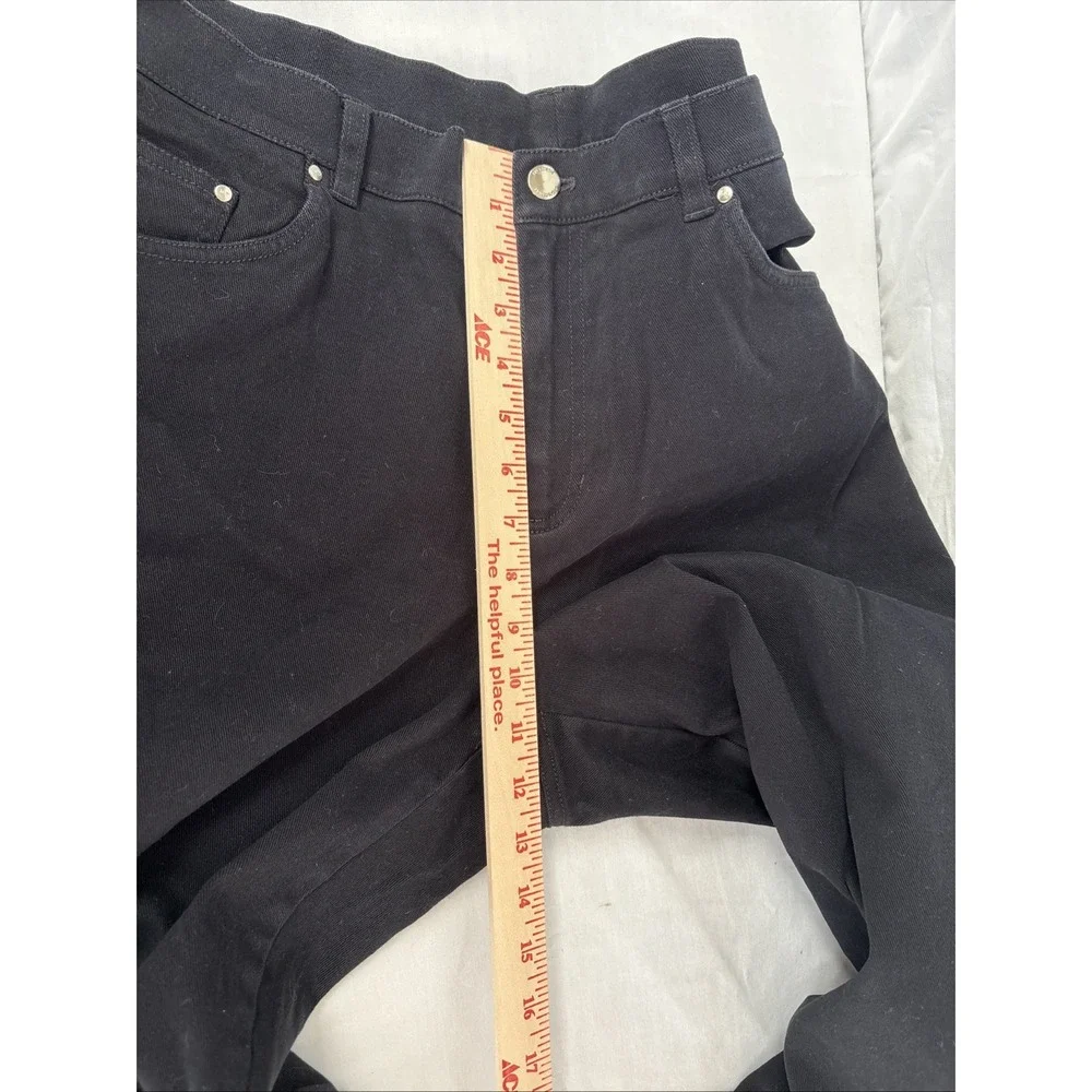 Jones New York Signature Jeans Womens 14W Black Stretch Straight Leg High Rise